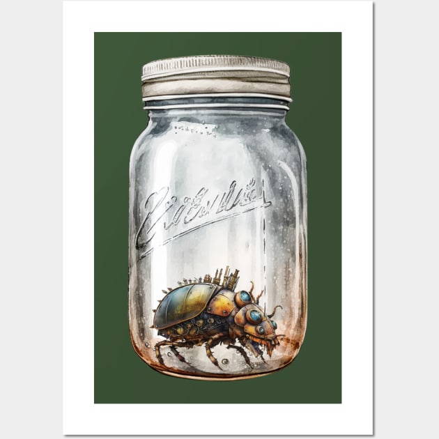 Steampunk Bug in Jar Wall Art by ginkelmier@gmail.com